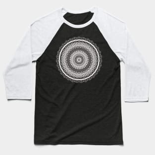 Amazing White Mandala Pattern Design Baseball T-Shirt